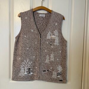 Northern Reflections Brown Winter Zip Vest Size Medium
